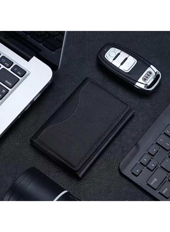 فكرة محفظة هاتف مغناطيسية من Fekra حقيبة بطاقات من جلد البولي يوريثان محفظة حامل بطاقات Magsafe لهواتف Apple iPhone 17 16 15 12 13 14 Pro Max Plus Mini (أسود) - Image 5